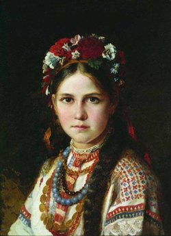 Рачков Микола Юхимович (1825-1895). Дівчина-українка. ІІ пол. ХІХ ст. Чернігівський обласний художній музей.