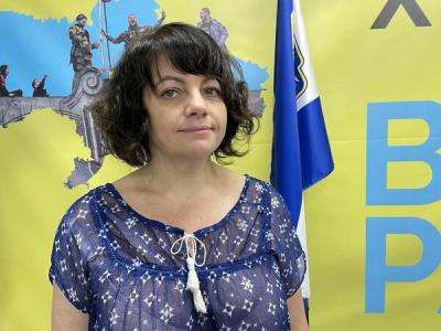 Директорка Департаменту реалізації Гуманітарної політики ХОВА Віолетта Царькова. Суспільне Херсон